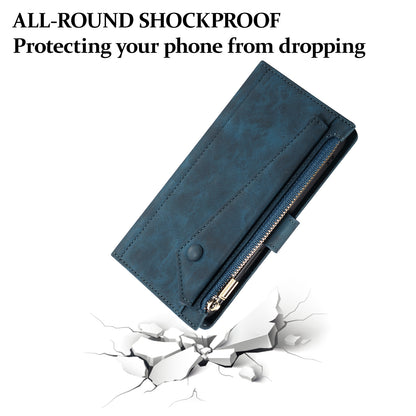 ESEBLE Star Series Leather Phone Case for Google Pixel 8 , Zipper Pocket Wallet RFID Blocking Phone Stand Cover