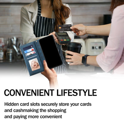 ESEBLE Star Series Leather Phone Case for Google Pixel 8 , Zipper Pocket Wallet RFID Blocking Phone Stand Cover