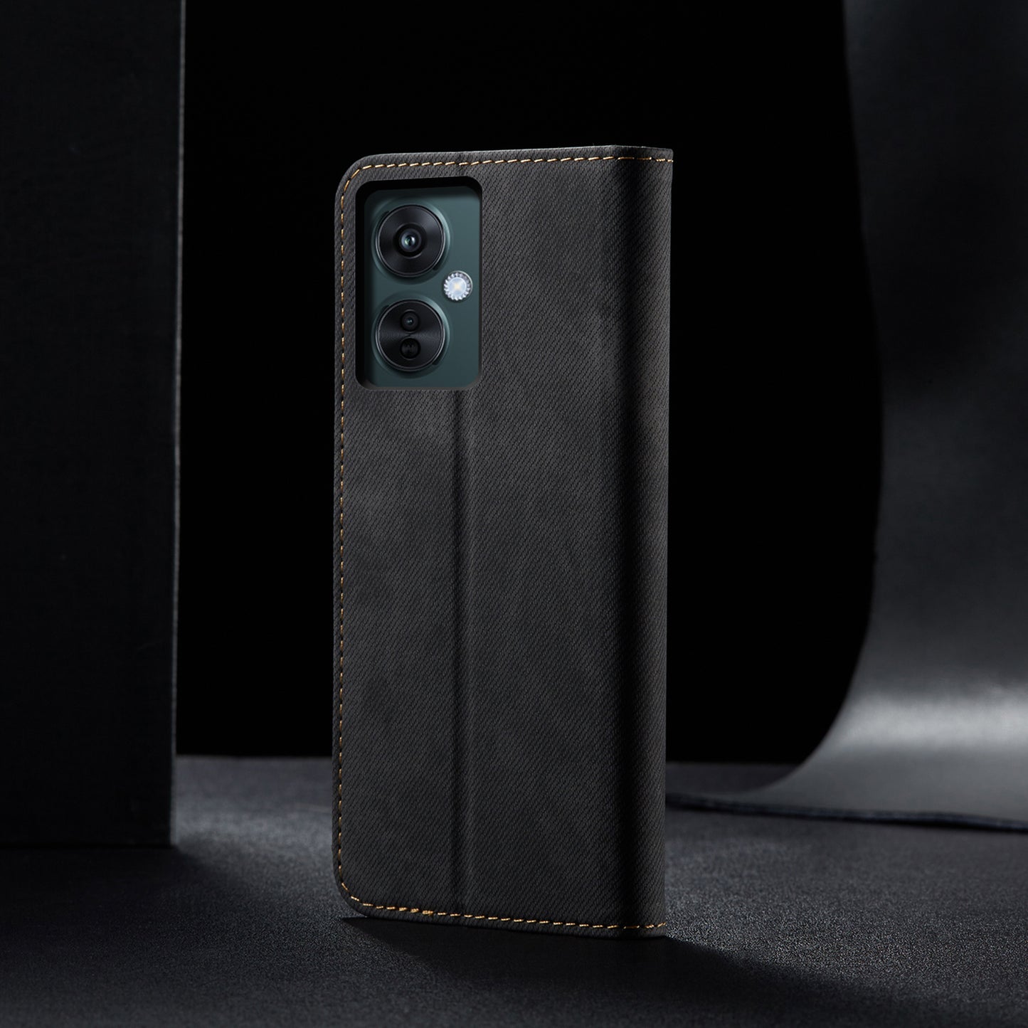 For OnePlus Nord CE 3 Lite 5G / Nord N30 5G / Oppo K11x 5G Leather Wallet Case Anti-scratch Jeans Cloth Texture Phone Stand Cover