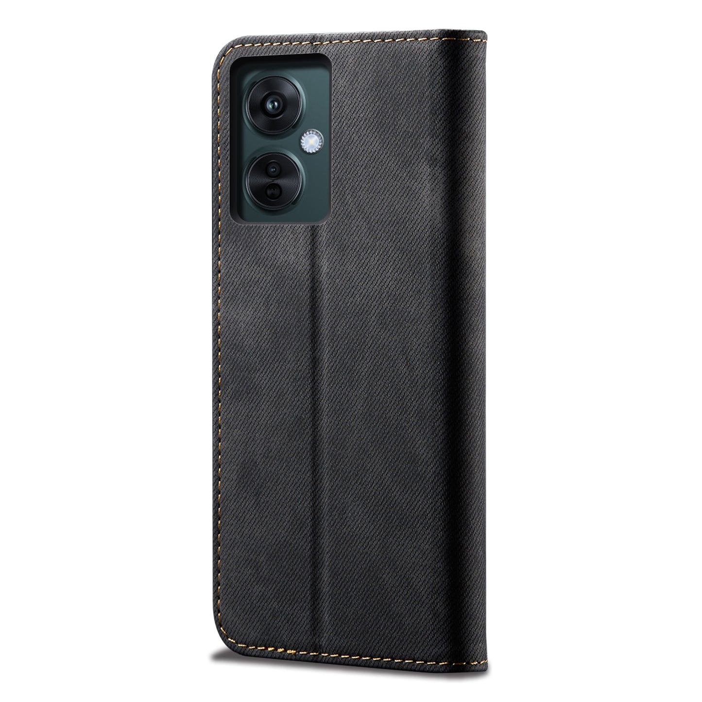 For OnePlus Nord CE 3 Lite 5G / Nord N30 5G / Oppo K11x 5G Leather Wallet Case Anti-scratch Jeans Cloth Texture Phone Stand Cover