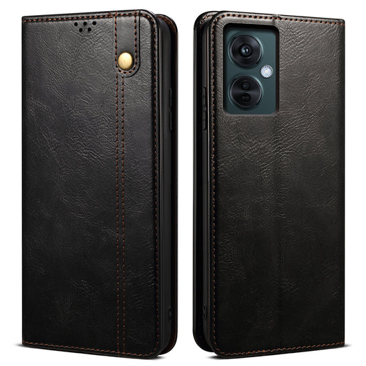 For OnePlus Nord CE 3 Lite 5G / Nord N30 5G / Oppo K11x 5G Waxy Crazy Horse Texture Leather Case Stand Wallet Phone Cover