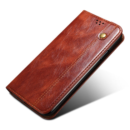 For OnePlus Nord CE 3 Lite 5G / Nord N30 5G / Oppo K11x 5G Waxy Crazy Horse Texture Leather Case Stand Wallet Phone Cover