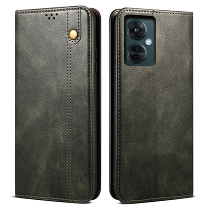 For OnePlus Nord CE 3 Lite 5G / Nord N30 5G / Oppo K11x 5G Waxy Crazy Horse Texture Leather Case Stand Wallet Phone Cover