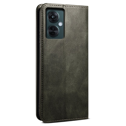 For OnePlus Nord CE 3 Lite 5G / Nord N30 5G / Oppo K11x 5G Waxy Crazy Horse Texture Leather Case Stand Wallet Phone Cover