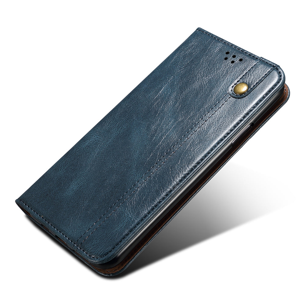 For OnePlus Nord CE 3 Lite 5G / Nord N30 5G / Oppo K11x 5G Waxy Crazy Horse Texture Leather Case Stand Wallet Phone Cover