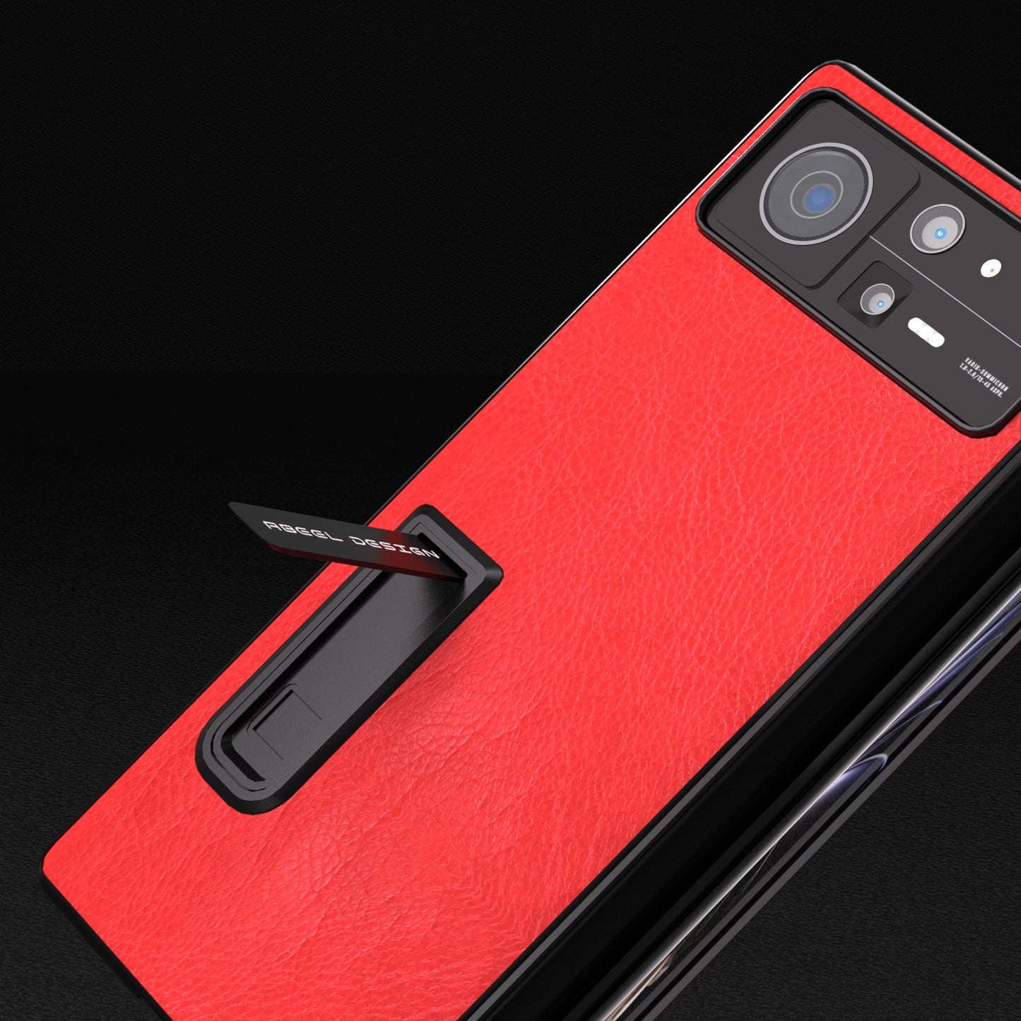 ABEEL For Xiaomi Mix Fold 2 5G Retro Litchi Texture Leather+PC Case Kickstand All-Inclusive Shockproof Phone Cover with Front Screen Film