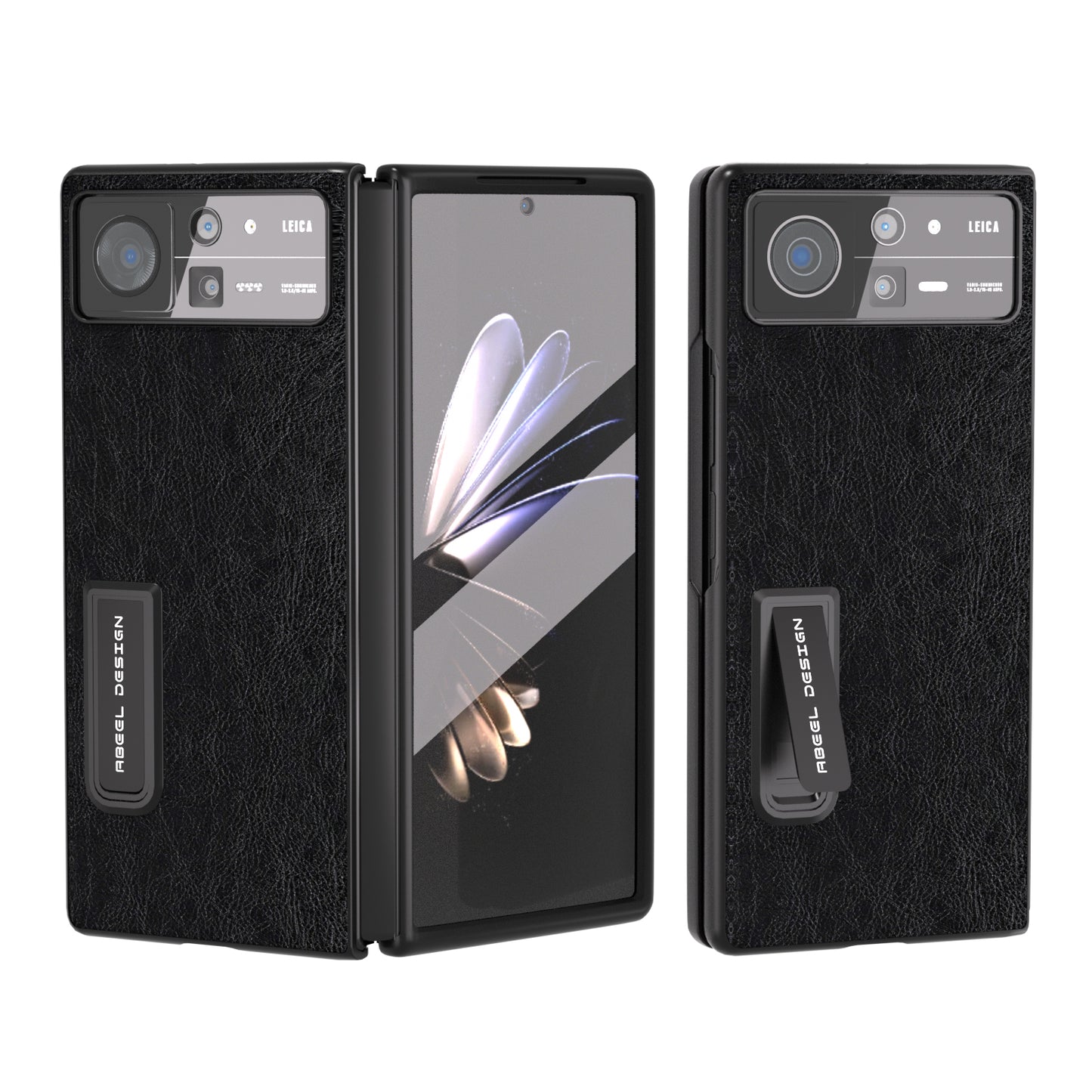 ABEEL For Xiaomi Mix Fold 2 5G Retro Litchi Texture Leather+PC Case Kickstand All-Inclusive Shockproof Phone Cover with Front Screen Film