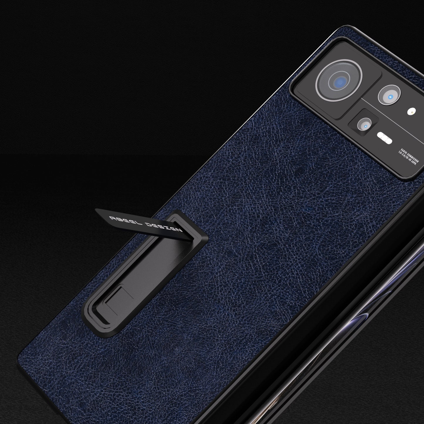 ABEEL For Xiaomi Mix Fold 2 5G Retro Litchi Texture Leather+PC Case Kickstand All-Inclusive Shockproof Phone Cover with Front Screen Film