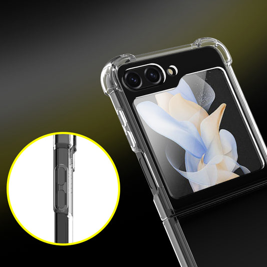 For Samsung Galaxy Z Flip5 5G Foldable Design Cell Phone Case PC+TPU HD Clear Phone Back Cover