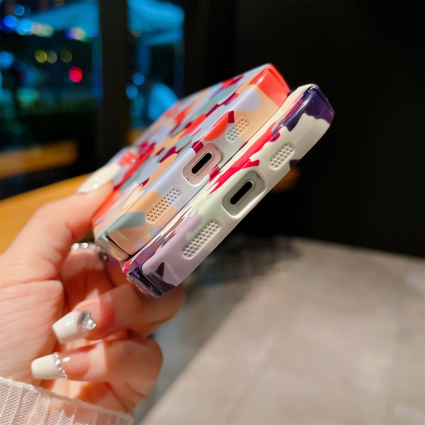 For iPhone 14 Hard PC Back Cover Camouflage Pattern Printing Protective Phone Case