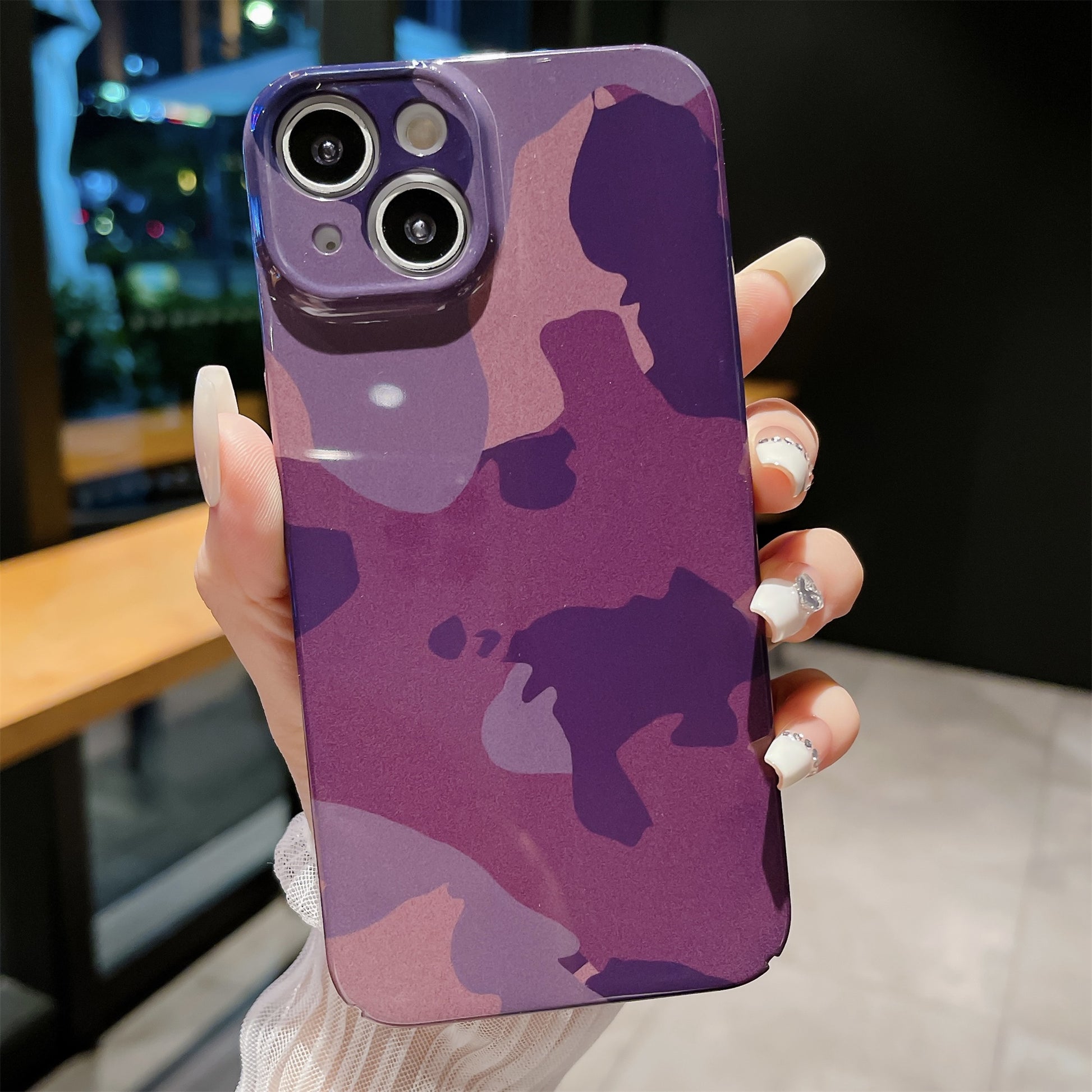 For iPhone 14 Hard PC Back Cover Camouflage Pattern Printing Protective Phone Case