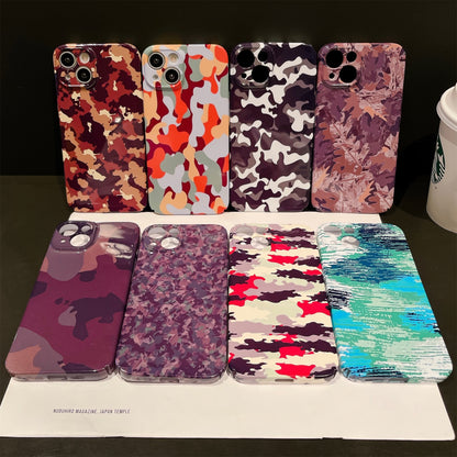 For iPhone 14 Hard PC Back Cover Camouflage Pattern Printing Protective Phone Case