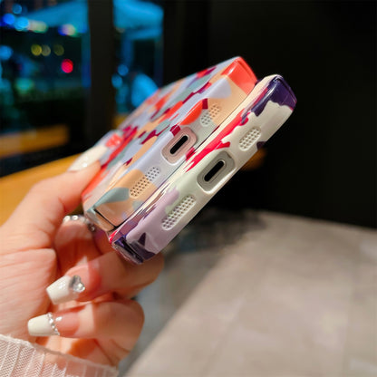 For iPhone 13 Camouflage Pattern Phone Case Hard PC Shockproof Protective Cover