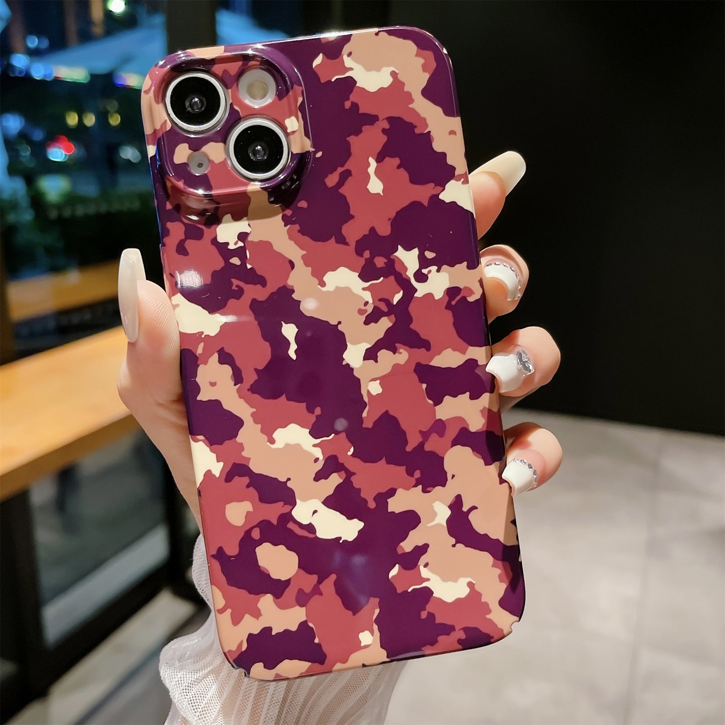 For iPhone 13 Camouflage Pattern Phone Case Hard PC Shockproof Protective Cover