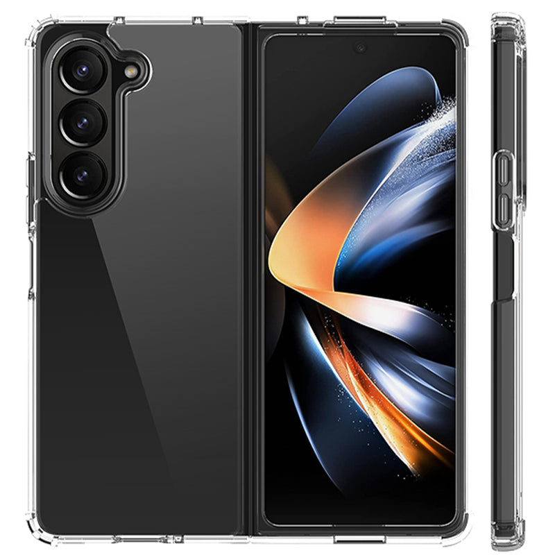 For Samsung Galaxy Z Fold5 5G HD Clear Phone Case PC+TPU Foldable Design Cell Phone Back Cover