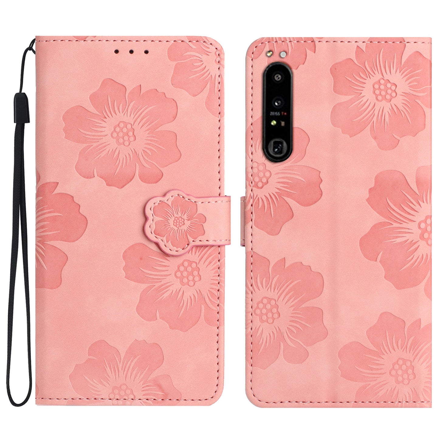 For Sony Xperia 10 IV 5G Flowers Imprinted Stand Phone Case PU Leather Wallet Cover