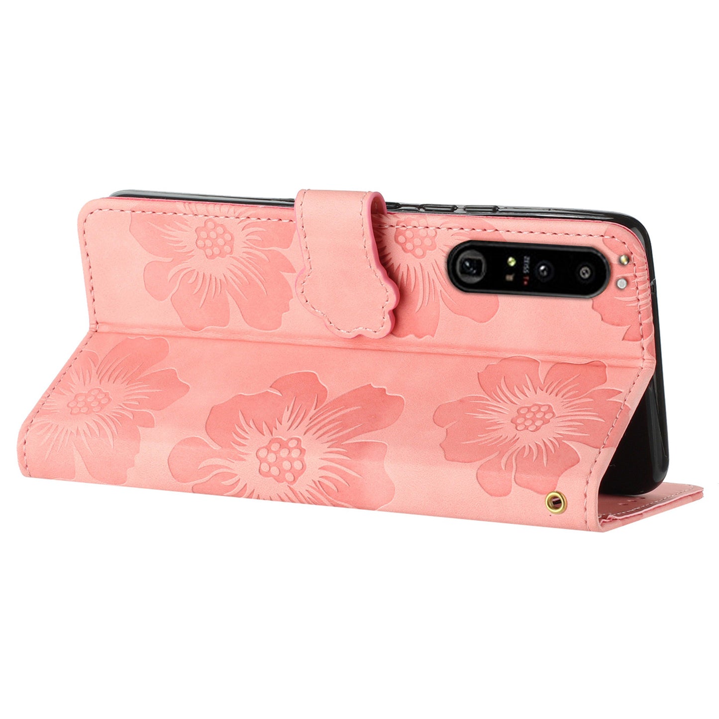 For Sony Xperia 10 IV 5G Flowers Imprinted Stand Phone Case PU Leather Wallet Cover