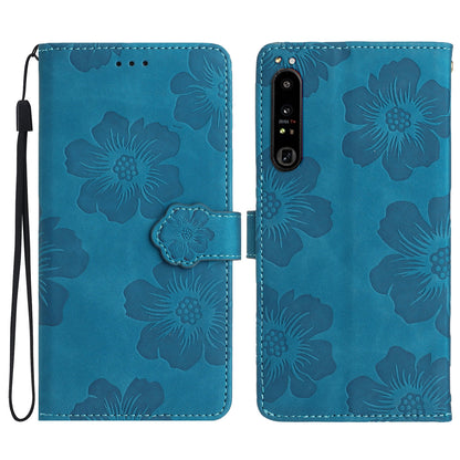 For Sony Xperia 10 IV 5G Flowers Imprinted Stand Phone Case PU Leather Wallet Cover