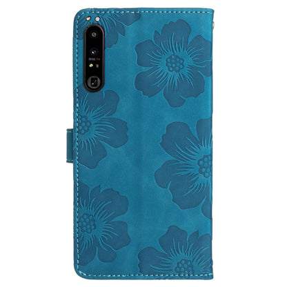 For Sony Xperia 10 IV 5G Flowers Imprinted Stand Phone Case PU Leather Wallet Cover