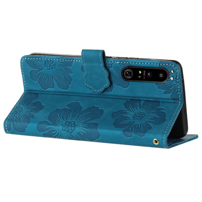 For Sony Xperia 10 IV 5G Flowers Imprinted Stand Phone Case PU Leather Wallet Cover