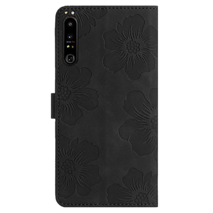 For Sony Xperia 10 IV 5G Flowers Imprinted Stand Phone Case PU Leather Wallet Cover
