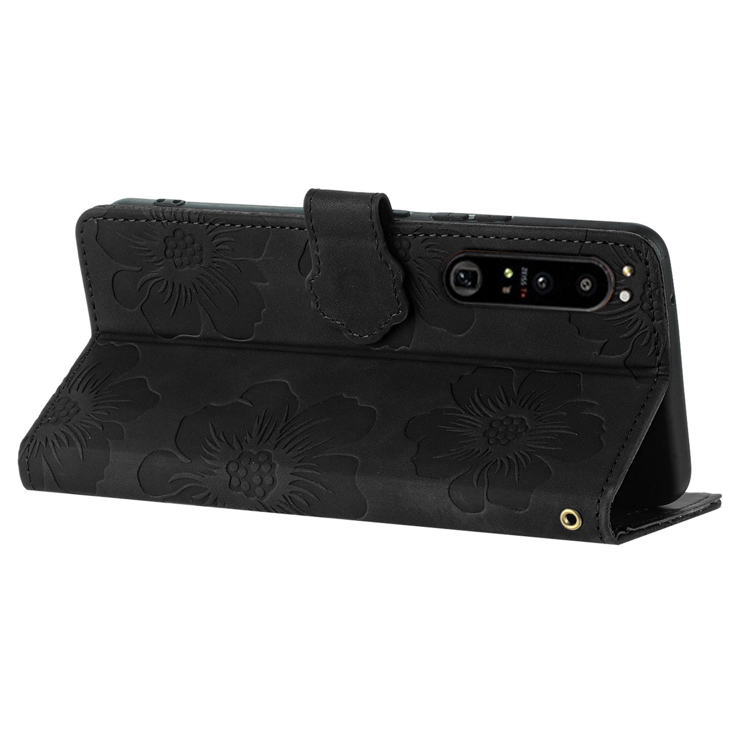 For Sony Xperia 10 IV 5G Flowers Imprinted Stand Phone Case PU Leather Wallet Cover