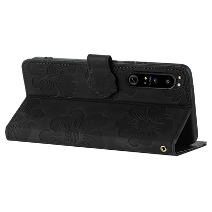 For Sony Xperia 10 IV 5G Flowers Imprinted Stand Phone Case PU Leather Wallet Cover