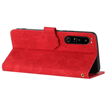 For Sony Xperia 10 IV 5G Flowers Imprinted Stand Phone Case PU Leather Wallet Cover