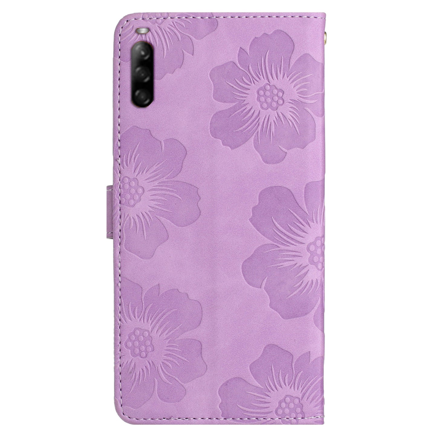 Phone Case for Sony Xperia L4 Flowers Imprinted Stand PU Leather Wallet Cover