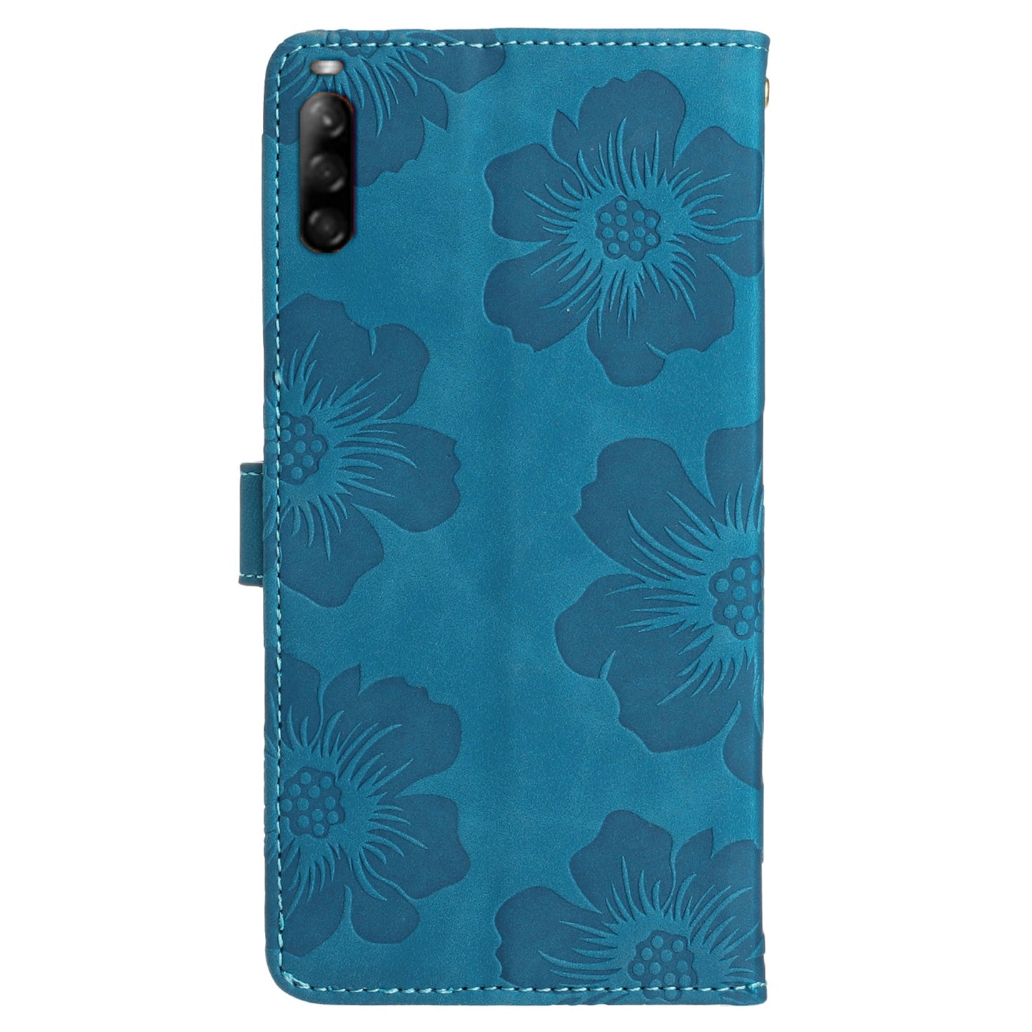 Phone Case for Sony Xperia L4 Flowers Imprinted Stand PU Leather Wallet Cover