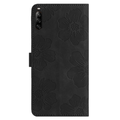 Phone Case for Sony Xperia L4 Flowers Imprinted Stand PU Leather Wallet Cover