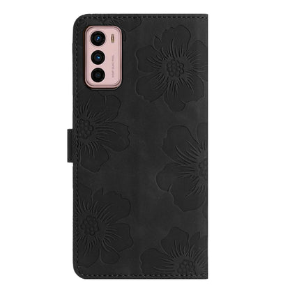 For Motorola Moto G42 4G Flowers Imprinted Stand Case Leather Wallet Anti-drop Phone Cover