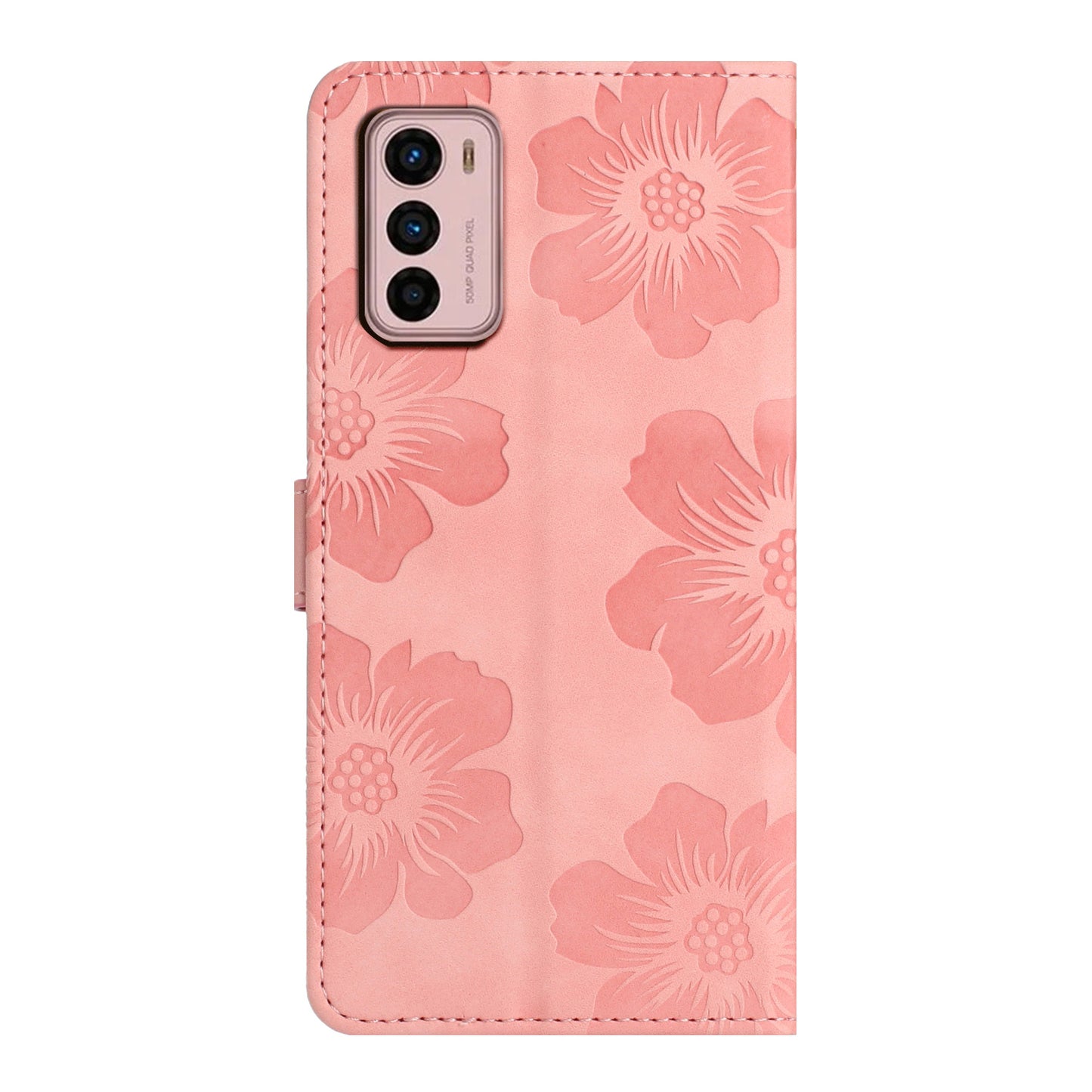 For Motorola Moto G42 4G Flowers Imprinted Stand Case Leather Wallet Anti-drop Phone Cover