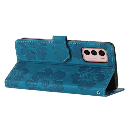 For Motorola Moto G42 4G Flowers Imprinted Stand Case Leather Wallet Anti-drop Phone Cover