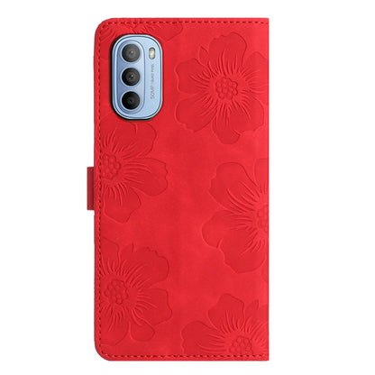 For Motorola Moto G52 4G / G82 5G Flip Stand Wallet Phone Case Flowers Imprint Leather Shell