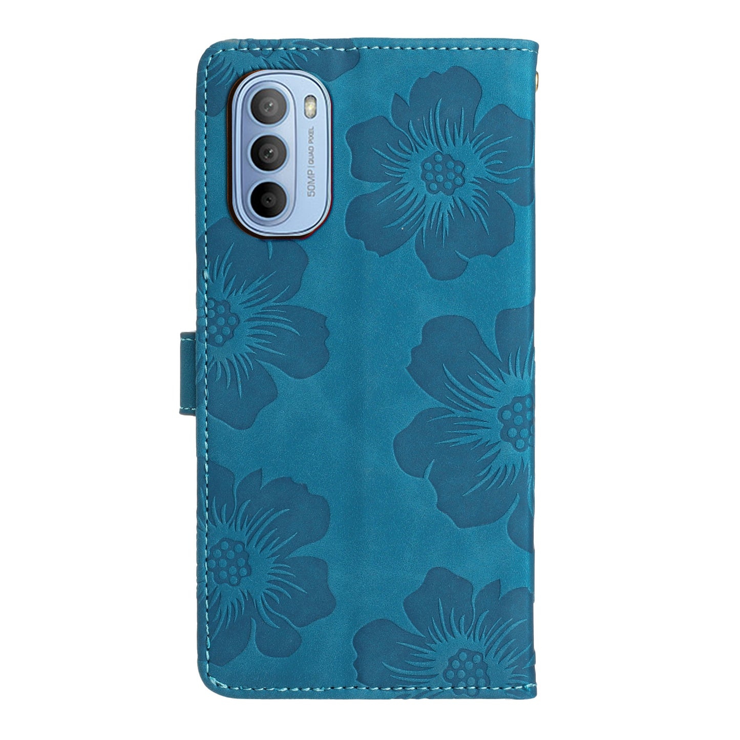 For Motorola Moto G52 4G / G82 5G Flip Stand Wallet Phone Case Flowers Imprint Leather Shell