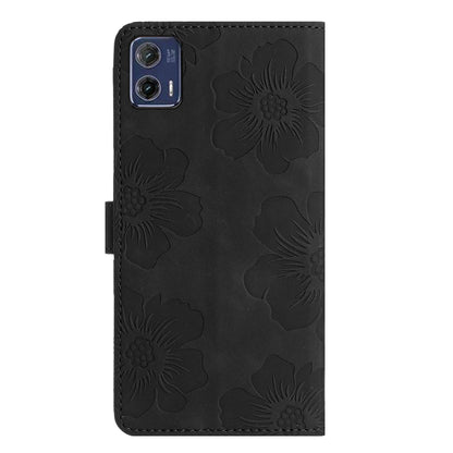 For Motorola Moto G73 5G Stand PU Leather Case Flowers Imprinted Protective Wallet Phone Cover