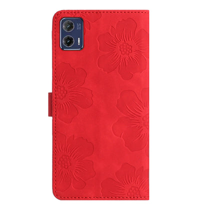 For Motorola Moto G73 5G Stand PU Leather Case Flowers Imprinted Protective Wallet Phone Cover