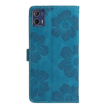 For Motorola Moto G73 5G Stand PU Leather Case Flowers Imprinted Protective Wallet Phone Cover
