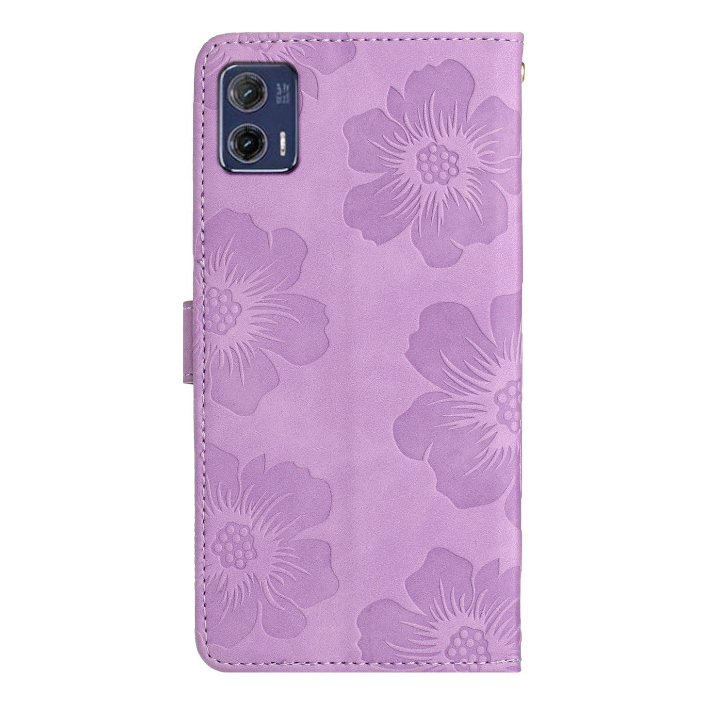For Motorola Moto G73 5G Stand PU Leather Case Flowers Imprinted Protective Wallet Phone Cover