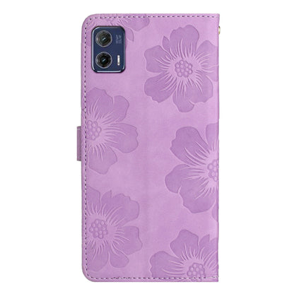 For Motorola Moto G73 5G Stand PU Leather Case Flowers Imprinted Protective Wallet Phone Cover