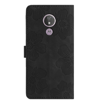 For Motorola Moto G7 Power (EU Version) PU Leather Phone Cover Flowers Imprinted Case with Stand Wallet