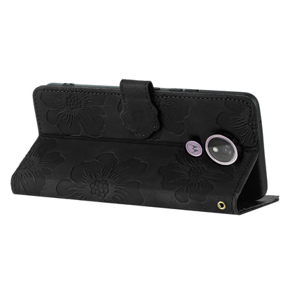 For Motorola Moto G7 Power (EU Version) PU Leather Phone Cover Flowers Imprinted Case with Stand Wallet
