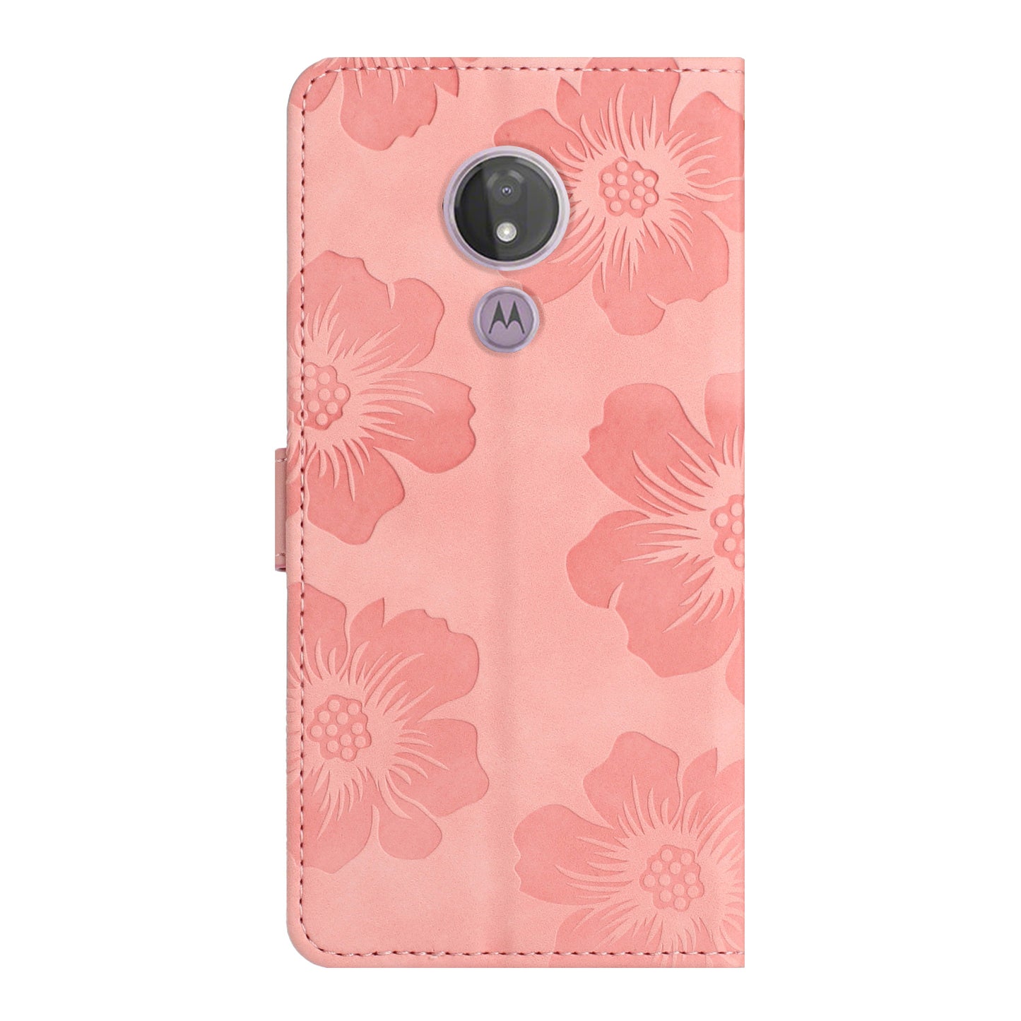 For Motorola Moto G7 Power (EU Version) PU Leather Phone Cover Flowers Imprinted Case with Stand Wallet