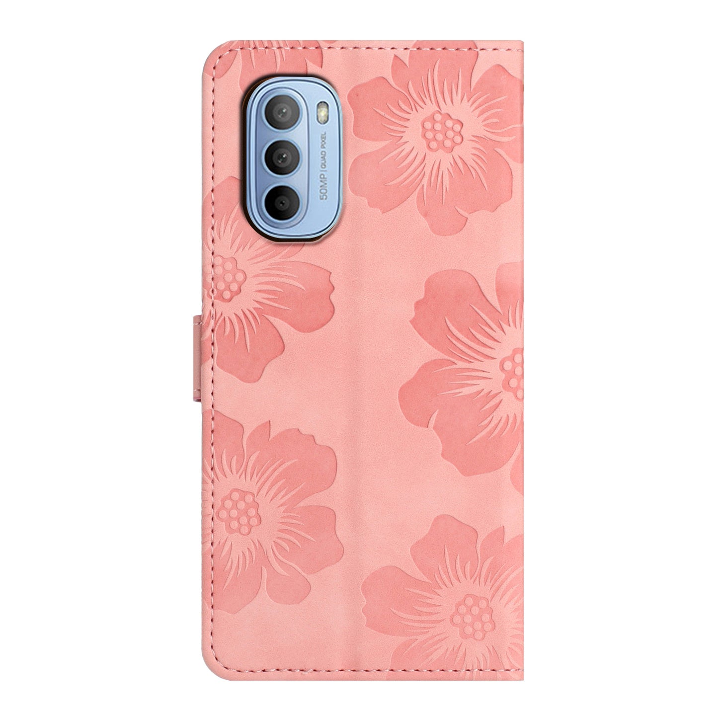 Flowers Imprinted Leather Case for Motorola Moto G62 5G , Stand Wallet Anti-drop Phone Cover