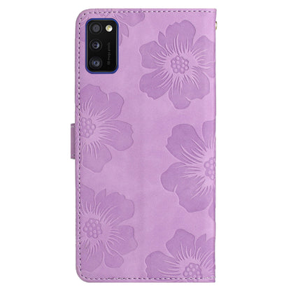 Anti-drop Cover for Samsung Galaxy A41 (Global Version) Flowers Imprinted Stand Phone Wallet Leather Case