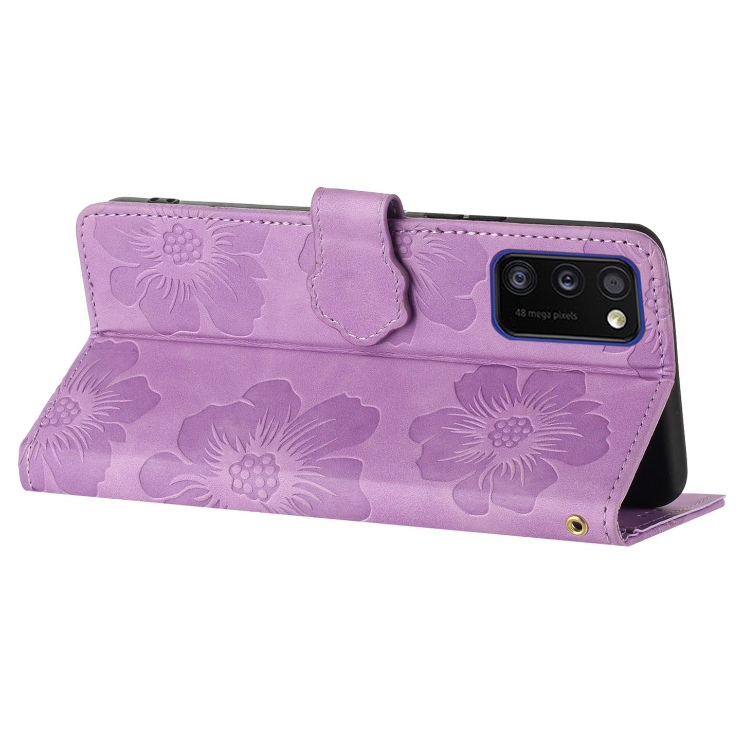 Anti-drop Cover for Samsung Galaxy A41 (Global Version) Flowers Imprinted Stand Phone Wallet Leather Case