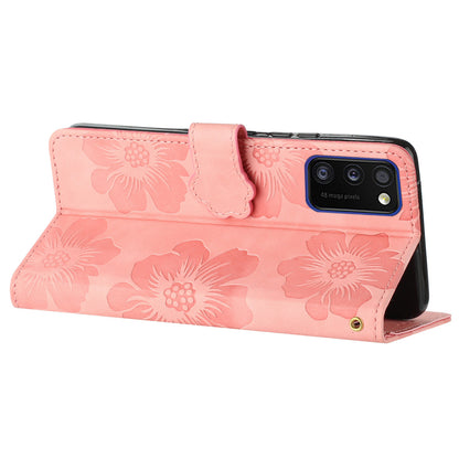 Anti-drop Cover for Samsung Galaxy A41 (Global Version) Flowers Imprinted Stand Phone Wallet Leather Case