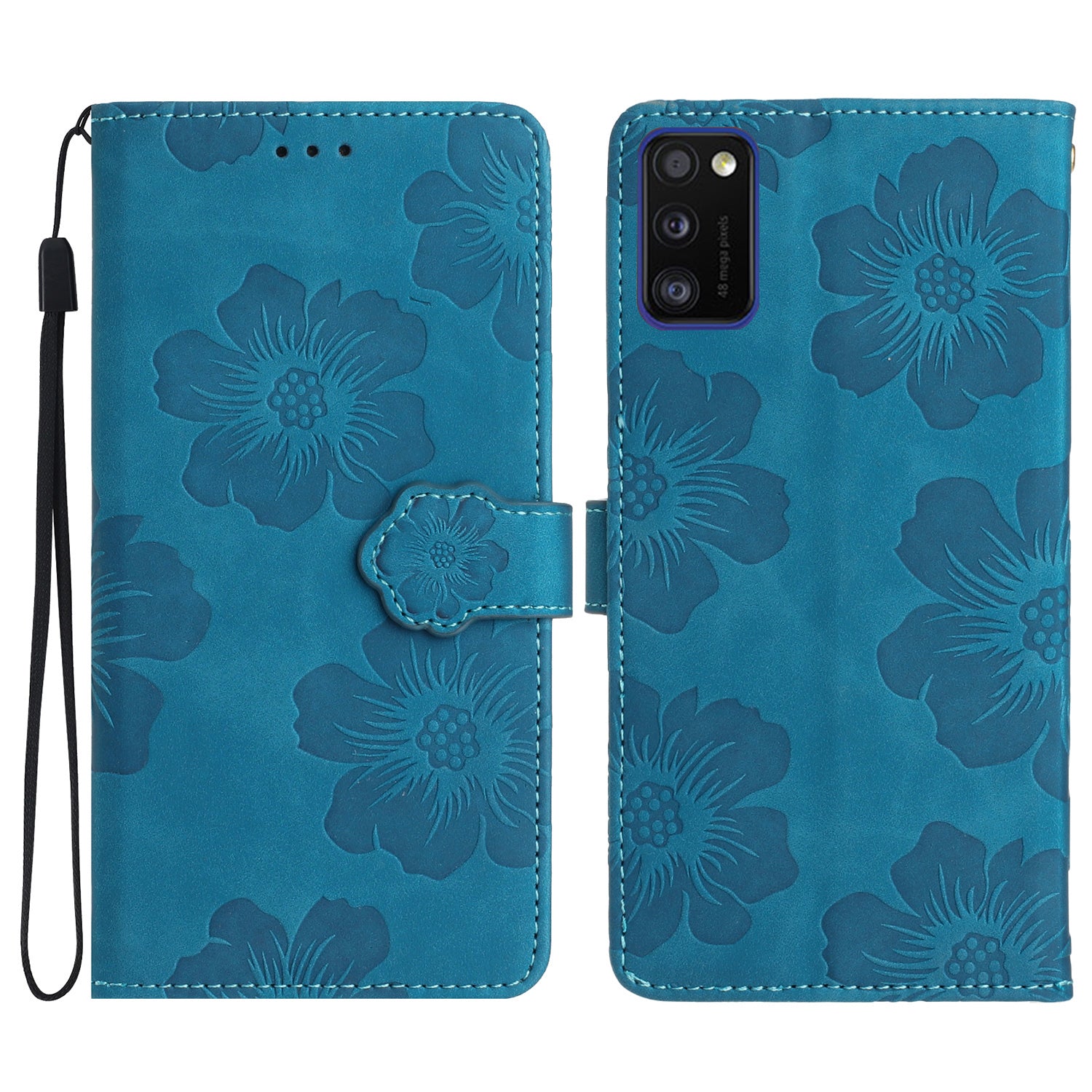 Anti-drop Cover for Samsung Galaxy A41 (Global Version) Flowers Imprinted Stand Phone Wallet Leather Case