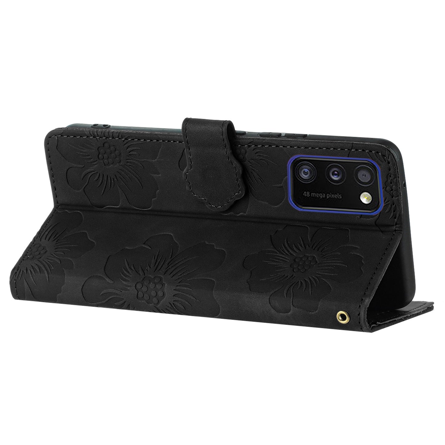 Anti-drop Cover for Samsung Galaxy A41 (Global Version) Flowers Imprinted Stand Phone Wallet Leather Case